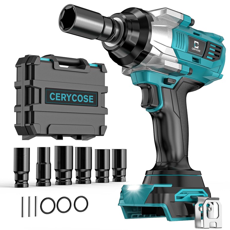 Cordless Impact Wrench 1/2 inch for Makita Battery 900FT-LBS with