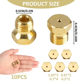 Gas Nozzle Injectors for Gas Grill, Gas Stove, LPG Propane Burner, Replacement Set Gas Injectors for Gas Barbecue Weber, Gas Jet Nozzles, Gas Nozzles for Propane Burner Gas Stove 0.50, 0.70, 0.87,