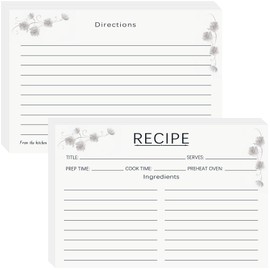 KTFNOMES 100 Count Recipe Cards, Recipe Cards 4x6 Rustic White, 4x6 Recipe Cards Double Sided, Blank Recipe Cards for Bridal Shower and Wedding Recipe Box Gift