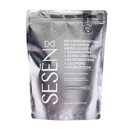 SESEN - Colágeno Hidrolizado en Polvo Silver 500 g - Sin Sabor, Sin Azúcar, Suplemento Alimenticio, Péptidos de Colágeno en Polvo, Collagen Peptides, Probióticos, Licopeno