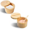 2PCS Salt Pot Salt Cellar with Magnetic Lid and Built-in