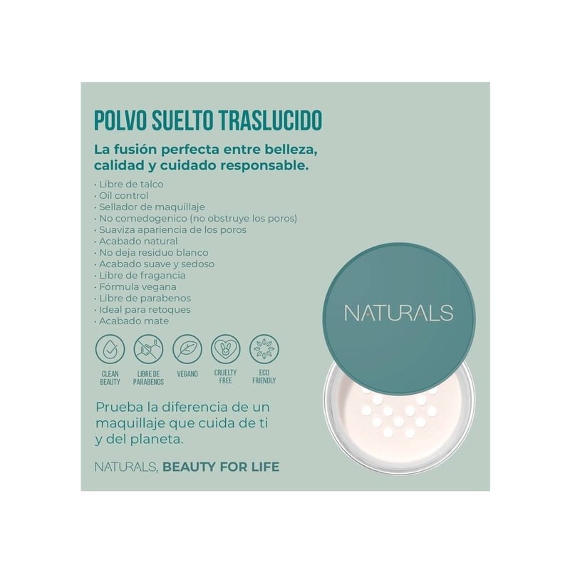 Polvo Facial Naturals Traslucido Suelto 6gr
