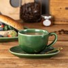 vicrays 6.5 oz Cappuccino Cups with Saucers, Set of 4,