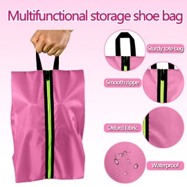 Eopres Shoe Bags for Travel, Large Capacity Oxford Fabric 3 Pack Pink