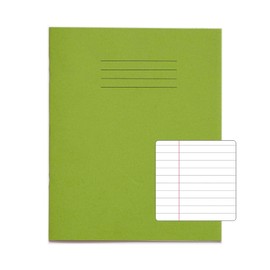 Rhino 8 x 6.5 Exercise Book | 8mm Lined + Margin | 48-Page / 10-Pack - Ideal School Exercise Book for Notes, Exercises & Essays (Light Green)
