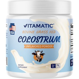 Vitamatic Vitamatic Bovine Colostrum Powder - Supplement for Gut Health, Hair Growth, Beauty, Muscle Recovery, & Immune Support - Easy to Mix - 30 Servings (Unflavored) (30 Servings, Unflavored)