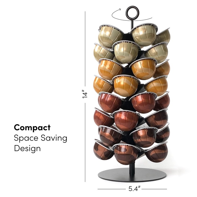 xympo Coffee Pod Carousel for Nespresso Vertuo Capsules, Holds 40