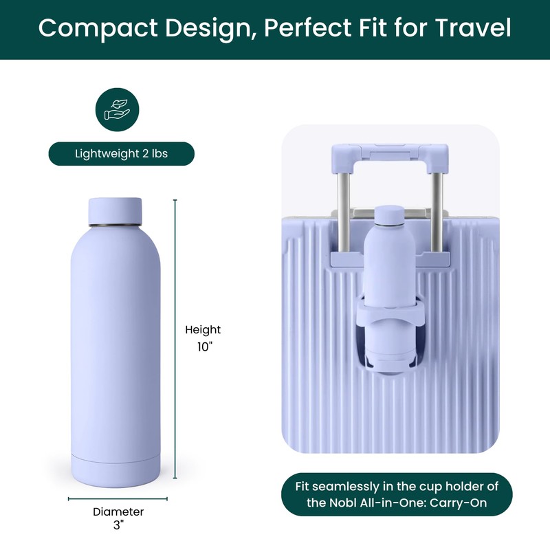 NOBL Stainless Steel Water Bottle,17 oz, 500 ml, Double Wall