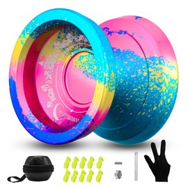 WATIEOBOO yoyo R8 Responsive Yoyo for Kids, Professional Unresponsive Yo yo for Adults Pro Metal Trick Yoyos with Yo-Yo Bearing Kit 10 Strings, Case & Gloves
