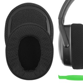 Geekria Comfort Mesh Fabric Replacement Ear Pads for Skullcandy Crusher Wireless, Crusher Evo, Crusher ANC, Hesh 3 Headphones Ear Cushions, Headset Earpads, Ear Cups Repair Parts (Black)