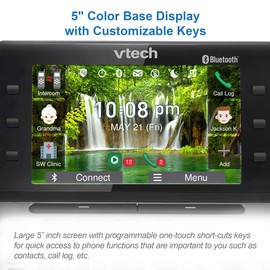 VTech IS8251 Business Grade Expandable Cordless Phone for Home Office, 5" Color Display, Programmable Short Cut Keys, Smart Call Blocking, Answering System, Bluetooth Connect to Cell