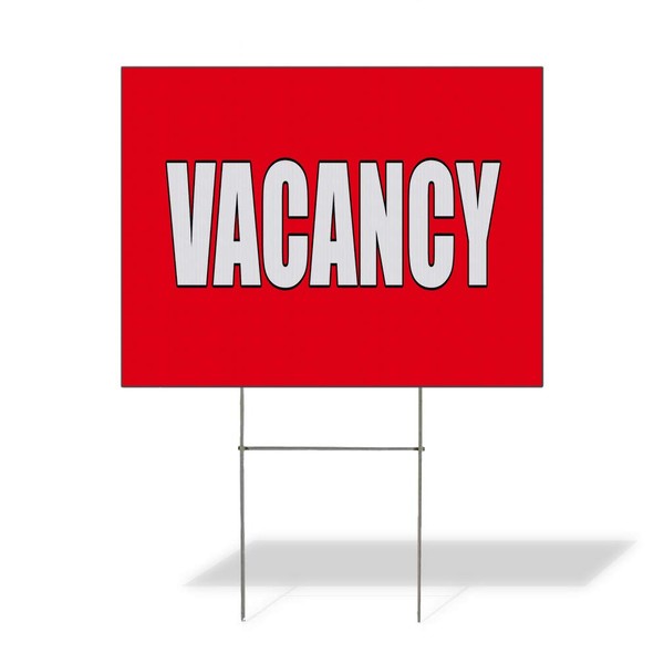 Weatherproof Yard Sign Vacancy Promotion Business Red Lawn Garden General