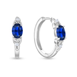 Vesitim 925 Sterling Silver Celtic Knot Hoop Earrings for Women Oval Huggie Earring Birthstone Jewelry, Sterling Silver