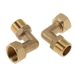 HEROFFIX Brass Pipe Fittings 1/2" Female x 1/2" Male Single-end Union Elbow 2.01" 2 Pcs