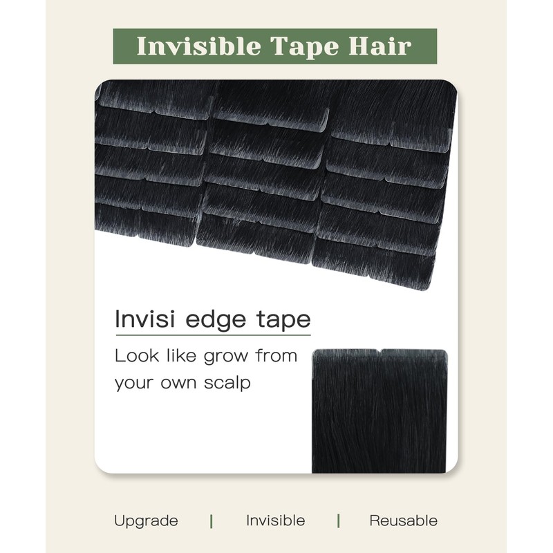 SURNEL Injected Tape in Hair Extensions 16 Inch Natural Real