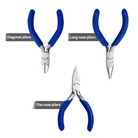 SPEEDWOX 3-Inch Jewelry Making Pliers Set: Chain Nose, Flat Nose, Diagonal Pliers & Jump Ring Opener - Professional Beading Tools