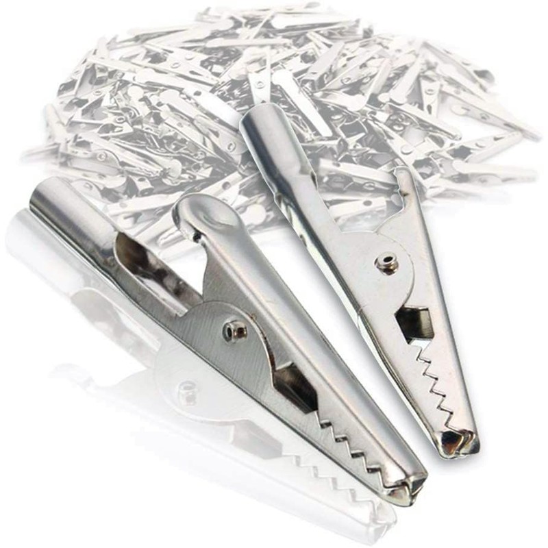 LYSAIMG 50Pcs 51mm Length Crocodile Clips, Metal Alligator Clip,Stainless Steel