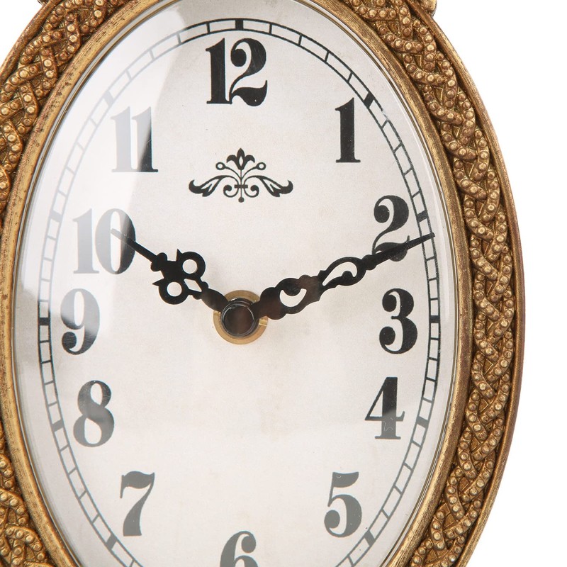 NIKKY HOME Gold Table Clock Silent Non-Ticking, Small Shelf Desk