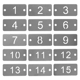 StayMax Rectangle Metal Hollowed Numbered Tags Stainless Steel Number Tags Key Tag (101-200)