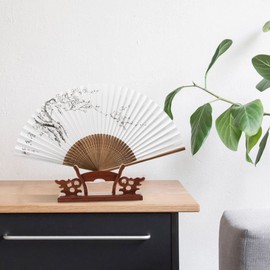 HOMSFOU Fan Display Stand Japanese Fan Rack Fan Display Holder Display Shelves for Collectibles Fans Display Base Decorative Fan Holder Home Decor Plastic Fan Detachable Wood