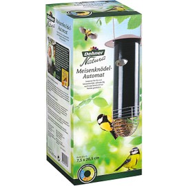 Dehner Natura Wild Bird Fat Ball Machine, Feeder for Wild Birds, Diameter 7.5 cm, Height 26.5 cm, Metal, Dark Green