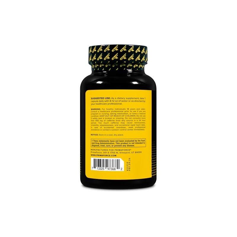 Primaforce Píldoras de Cafeína - 200 mg - 180 cápsulas