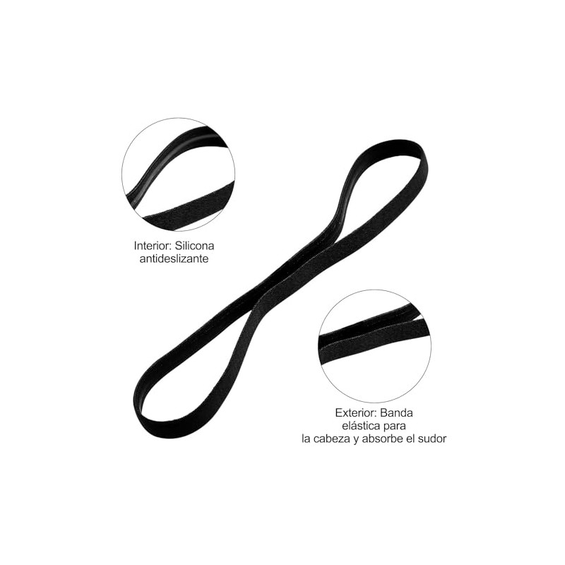 Cinta Elastica Ejercicios, Cinta Pelo Deporte, Elásticas Diadema
