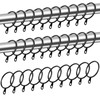 Shappy 40 Pack Metal Drapery Curtain Rod Rings with Eyelets