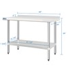 HARDURA Stainless Steel Table with backsplash 24 x 48 Inches