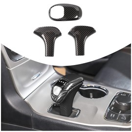CheroCar Gear Shift Knob Cover Trim Stick Shifter Cap Cover Interior Accessories for 2014-2015 Jeep Grand Cherokee, for 2012-2014 Chrysler 300C,Carbon Fiber Grain…