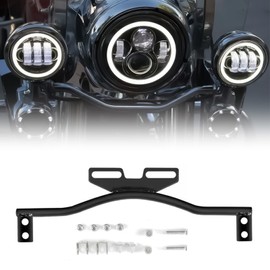 Motorcycle Light Bracket Bar Driving Spot Fog Passing Turn Signal Light Bracket bar Compatible with Dyna Super Glide Road Honda Suzuki Yamaha Kawasaki(Black)