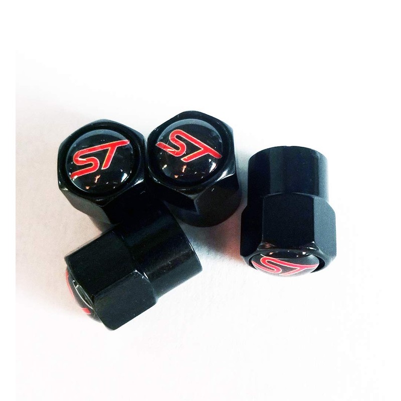 Black Wheel Valve Dust Caps. Fiesta Focus Mondeo Fusion Kuga