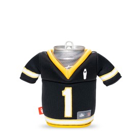 Puffin - The Gridiron Jersey - Insulated 12 oz Can Cooler I Beer Bottle & Soda Can Insulator, Keep Drinks and Beverages Cold (Black/Canary)