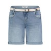 Sublevel Women's Denim Bermuda Shorts with Belt, Cuff, 5-Pocket, Light-blue,
