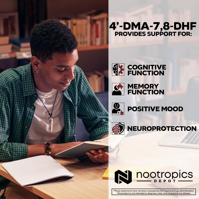 Nootropics Depot 4'-DMA-7,8-DHF Nutritional Supplement Capsules | 10mg | 30