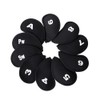 10Pcs Neoprene Black Golf Head Covers for Iron with White
