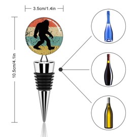 Bigfoot Retro Sasquatch Wine Stoppers Cute Wine Outlet Cap Reusable Wine Saver Beverage Bottle Stoppers