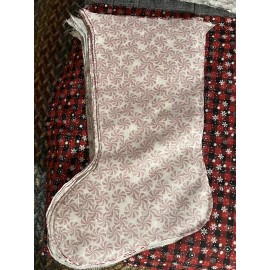 Unbranded bucilla Christmas Stocking With Red White Candy On White fabric liner