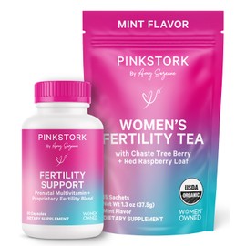 Pink Stork Fertility Bundle for Women – Conception Tea + Prenatal Vitamin Support with Inositol, Vitex, Folate & Ashwagandha – Supports Hormone Balance, Cycle Health & Preconception Wellness