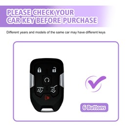 Rislobx Key Fob Cover with Diamond Key Chain Fit for Chevy GMC Yukon/Yukon XL, Car Key Protector with Rhinestone Heart Keychain for Terrain Acadia Sierra Suburban Tahoe for Women (6 Buttons Pink)