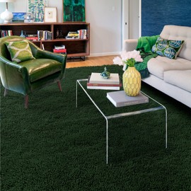 XSIVOD Soft Area Rugs for Living Room, Plush Fluffy Bedroom Rug, Non-slip Shaggy Rugs for Dorm Teens Room Decor, Modern Indoor Furry Carpets for Playroom Study Office, 120x160 cm, Dark Green