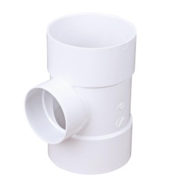 NDS 64P01 PVC S&D Tee, 6-Inch, for Hub X Hub X 4-Inch Hub Solvent-Weld Connections, for use with 6-Inch and 4-Inch Sewer and Drain Pipe, White
