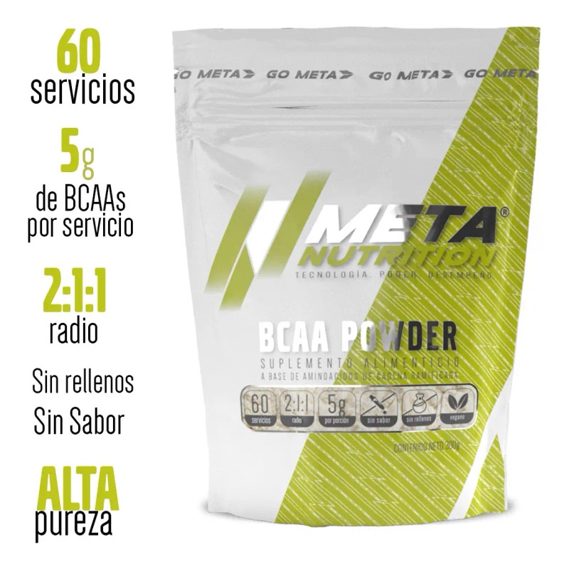 Bcaa Powder Meta Nutrition 300 Gramos Servicios Sabor