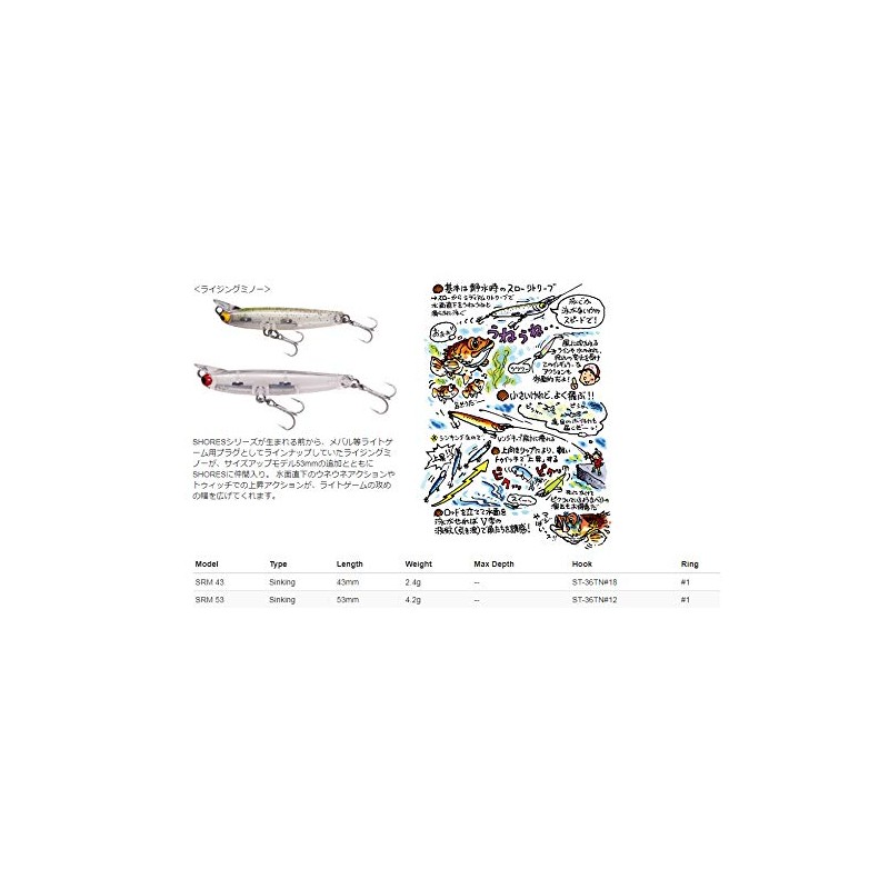 TackleHouse, Shores Rising Minnow, 1.7 inches (43 mm), 0.1 oz