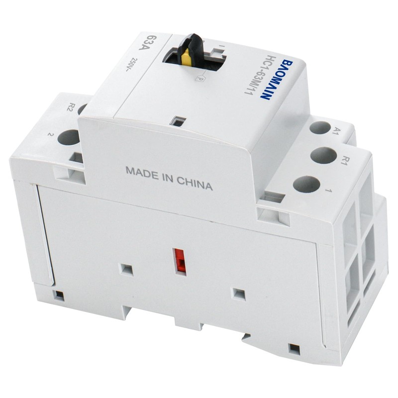 Baomain 220V AC 2-Pole Modular Contactor, 63A 1NO1NC Normally Open