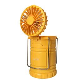 RAMASU RA-LF01 LED Lantern with 2 in 1 Fan, Sliding Type Lantern, Fan with 7 Blade Design, 2 Levels of Air Flow Switching, Outdoor, Disaster Prevention, Interior, Orange, Body Size: Approx. 3.3 inches