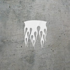 Decal Stickers of Curved Helmet Flame (White) (Set of 2) Premium Waterproof Vinyl Decal Stickers for Laptop Phone Accessory Helmet Car Window Mug Tuber Cup Door Wall - BICVER1508292WHW19Y24