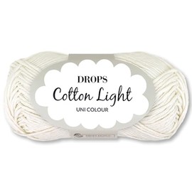 Frida's Wollhaus Drops 50 g Cotton Light Cotton Blend Yarn Knitting Crochet Wool Yarn 33 Colours (01 | Natural)