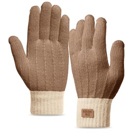 Winter Gloves for Women Knitted Touch Screen Mittens Ladies Gloves Winter for Running Working Khaki