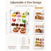 Pastry Display Case 4-Tier Countertop Bread Box with Double Magnetic